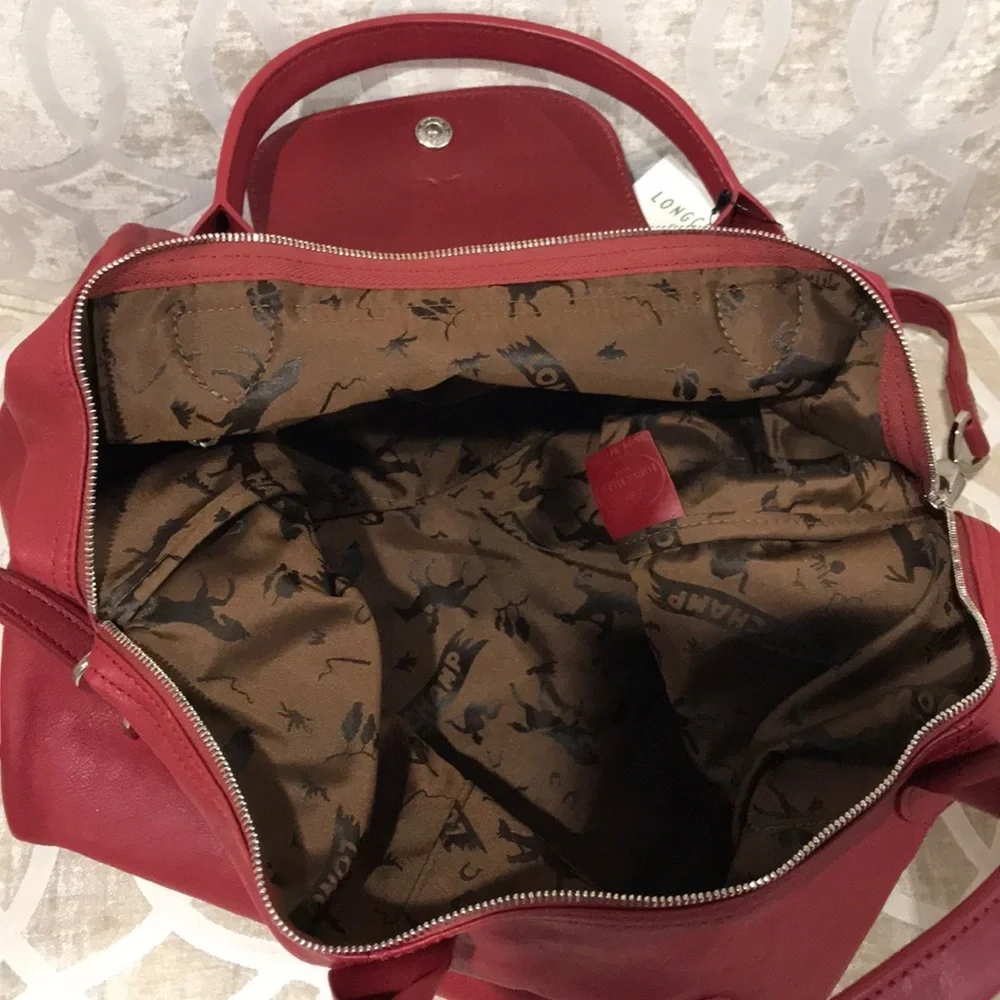 🎁 LONGCHAMP Le Pliage Cuir Leather Handbag - Picture 12 of 16